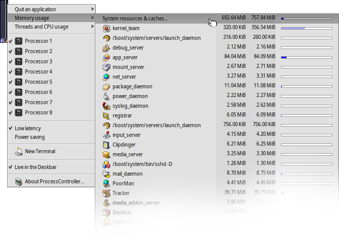 ProcessController - Memory usage