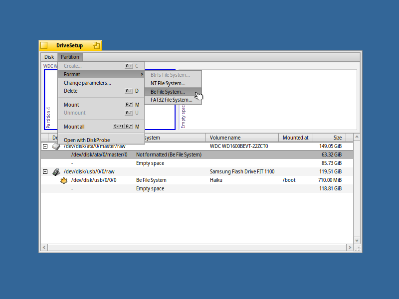 Format the partition