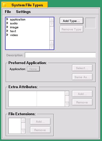 図 FileTypesのデフォルトウィンドウ